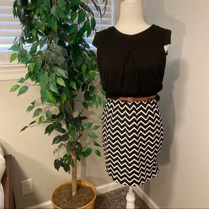 Speechless Black Chevron Print Dress NWT